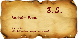 Bodnár Samu névjegykártya